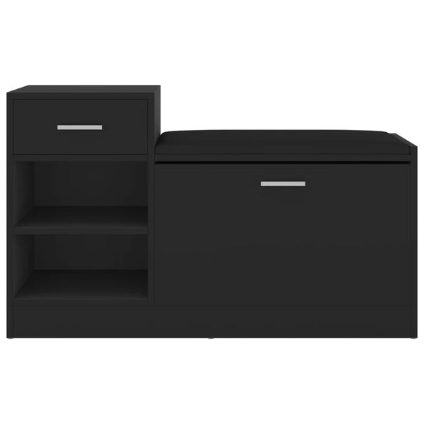 vidaXL fekete szerelt fa cipőt&aacute;rol&oacute; pad 94,5 x 31 x 57 cm