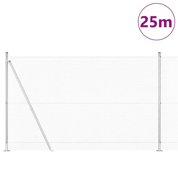 vidaXL Ker&iacute;t&eacute;soszlop Ez&uuml;st 25 x 1,6 m (12 x 12 mm h&aacute;l&oacute;) Ac&eacute;l
