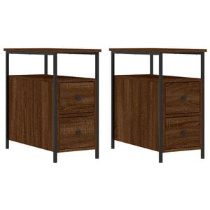 vidaXL 2 db barna t&ouml;lgysz&iacute;nű szerelt fa &eacute;jjeliszekr&eacute;ny 30x60x60 cm
