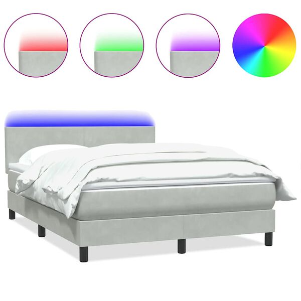 vidaXL vil&aacute;gossz&uuml;rke b&aacute;rsony rug&oacute;s &eacute;s LED-es &aacute;gy matraccal 140x210 cm