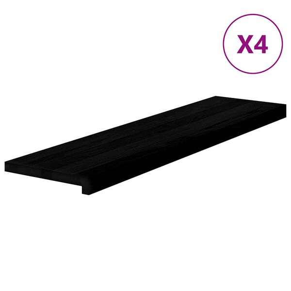 vidaXL l&eacute;pcsőfokok 4 db S&ouml;t&eacute;tbarna 100x25x2 cm t&ouml;m&ouml;r fa t&ouml;lgyfa