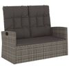 vidaXL sz&uuml;rke polyrattan d&ouml;nthető kerti pad p&aacute;rn&aacute;kkal 118 cm