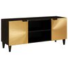 vidaXL TV szekr&eacute;ny Fekete &eacute;s Arany 105 x 33 x 46 cm Szerelt Fa
