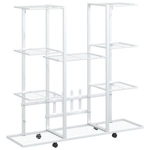 vidaXL feh&eacute;r vas vir&aacute;gtart&oacute; &aacute;llv&aacute;ny kerekekkel 94,5 x 24,5 x 91,5 cm