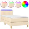 vidaXL kr&eacute;msz&iacute;nű sz&ouml;vet rug&oacute;s &eacute;s LED-es &aacute;gy matraccal 90x200 cm