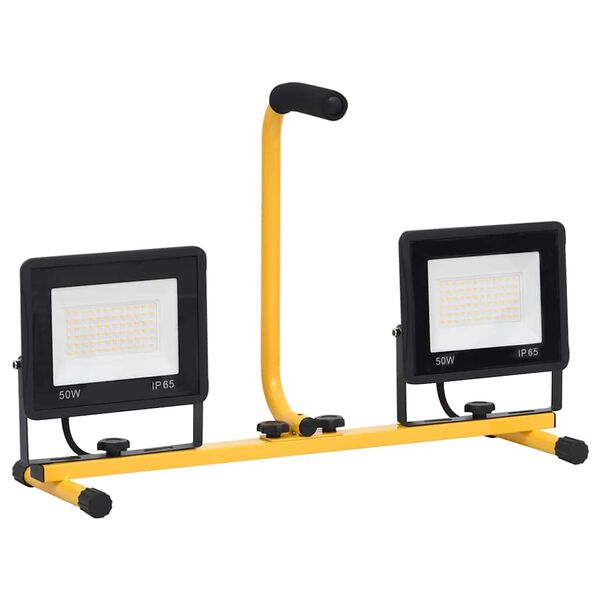 vidaXL meleg fehér fényű fogantyúval ellátott LED-es reflektor 2x50 W