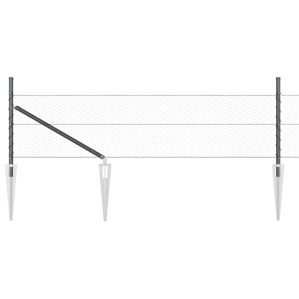 vidaXL Ker&iacute;t&eacute;s oszlopokkal Sz&uuml;rke 0.8 x 100 m PVC-bevonatos ac&eacute;l
