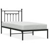 vidaXL fekete f&eacute;m &aacute;gykeret fejt&aacute;ml&aacute;val 90 x 190 cm
