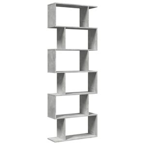 vidaXL 6 szintes betonsz&uuml;rke fa t&eacute;relv&aacute;laszt&oacute; k&ouml;nyvespolc 70x24x193 cm