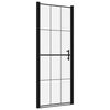 vidaXL fekete edzett &uuml;veg zuhanyajt&oacute; 81 x 195 cm