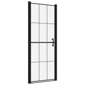 vidaXL fekete edzett &uuml;veg zuhanyajt&oacute; 81 x 195 cm
