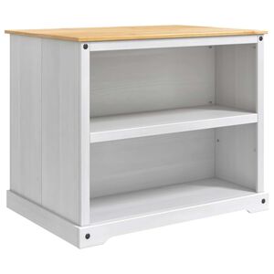 vidaXL Konyhai sziget szett Feh&eacute;r &eacute;s M&eacute;zes Viasszal 112 x 77 x 91,5 cm