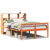 vidaXL viaszbarna t&ouml;m&ouml;r fa k&ouml;nyvespolcos &aacute;gy matrac n&eacute;lk&uuml;l 120 x 200cm