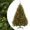 vidaXL Vil&aacute;gos z&ouml;ld műkar&aacute;csonyfa g&ouml;mb&ouml;kkel 120 cm 150 LED Meleg feh&eacute;r