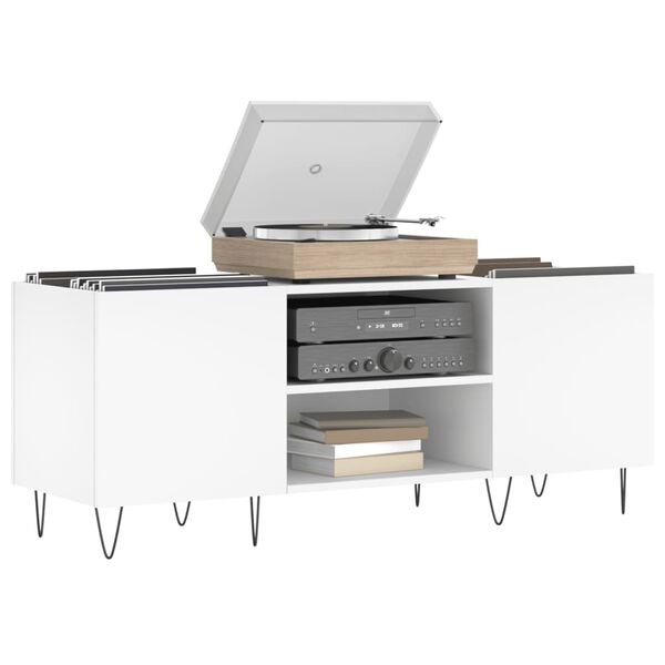 vidaXL fehér szerelt fa hanglemezszekrény 121x38x48 cm