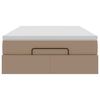 vidaXL Ottomán ágykeret matraccal Cappucino 120x200cm műbőrrel