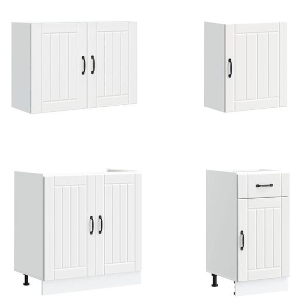 vidaXL 7 darabos konyhaszekr&eacute;ny szett "Lucca" Feh&eacute;r sz&iacute;nű műfa