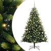 vidaXL Műanyag Hajtogatott Kar&aacute;csonyfa 150 LED-del Z&ouml;ld 150 cm