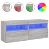 vidaXL sz&uuml;rke sonoma sz&iacute;nű fali TV-szekr&eacute;ny LED-del 100x30x40 cm