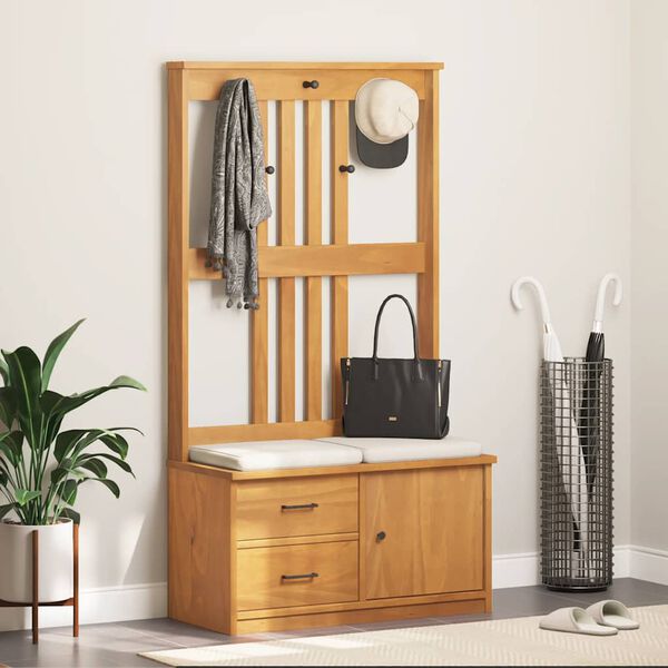 vidaXL SANDNES tömör fenyőfa előszobafa 87x40x159,5 cm