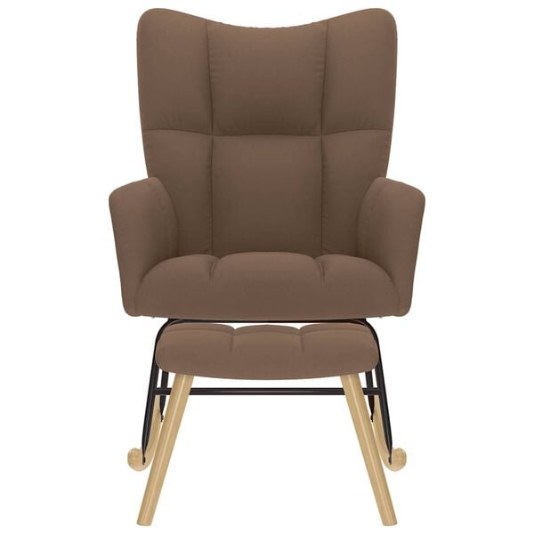 vidaXL barna szövet hintaszék lábtartóval