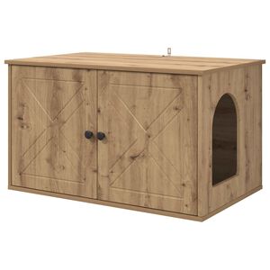 vidaXL Macska H&aacute;z Műv&eacute;szi t&ouml;lgy 85 x 55 x 50,5 cm Szerelt Fa