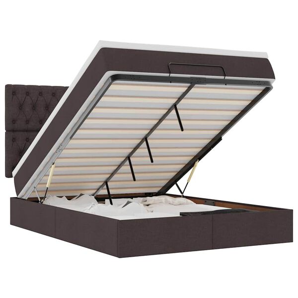 vidaXL Ottom&aacute;n &aacute;gykeret matraccal s&ouml;t&eacute;tbarna 140x190 cm sz&ouml;vet