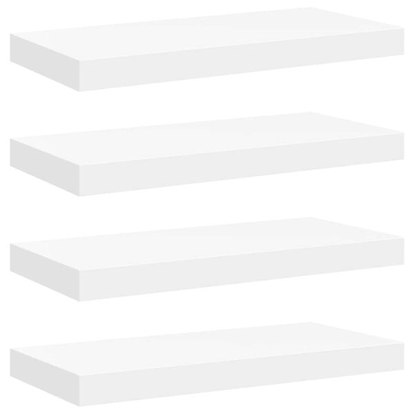 vidaXL 4 db feh&eacute;r MDF fali polc 50 x 23 x 3,8 cm