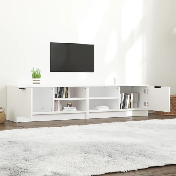 vidaXL 2 db feh&eacute;r szerelt fa TV-szekr&eacute;ny 80 x 35 x 36,5 cm