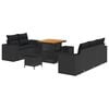 vidaXL Kerti Kanap&eacute; Szett p&aacute;rn&aacute;val t&aacute;rol&oacute;val 8 pcs Fekete Poly Rattan