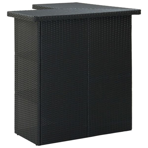 vidaXL fekete polyrattan sarok b&aacute;rasztal 100 x 50 x 105 cm
