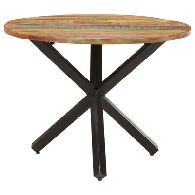 vidaXL kerek tömör újrahasznosított fa étkezőasztal 100 x 100 x 75 cm
