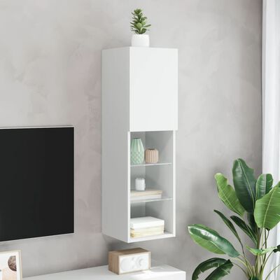 vidaXL fehér TV-szekrény LED-lámpákkal 30,5 x 30 x 102 cm