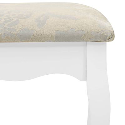 vidaXL fehér császárfa fésülködőasztal-szett ülőkével 75 x 69 x 140 cm
