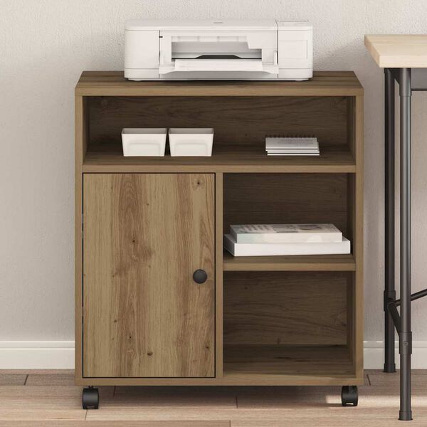 vidaXL Nyomtat&oacute;&aacute;llv&aacute;ny k&eacute;zműves t&ouml;lgy 60 x 50 x 67 cm Faanyag