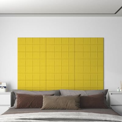 vidaXL 12 db sárga szövet fali panel 60x30 cm 2,16 m²
