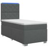 vidaXL Boxspring &aacute;gy matraccal &eacute;s LED-del S&ouml;t&eacute;tsz&uuml;rke 90 x 190 cm