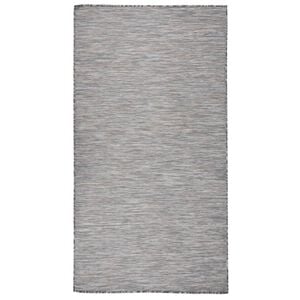 vidaXL barna-k&eacute;k lapos sz&ouml;v&eacute;sű k&uuml;lt&eacute;ri szőnyeg 80 x 150 cm