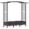 vidaXL Emelt &aacute;gy trellisszel &eacute;s kerekekkel Barna 169 x 40 x 129 cm PP