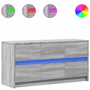 vidaXL sz&uuml;rke sonoma sz&iacute;nű szerelt fa LED-es TV-szekr&eacute;ny 100x34x50 cm