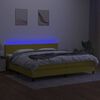vidaXL z&ouml;ld sz&ouml;vet rug&oacute;s &eacute;s LED-es &aacute;gy matraccal 200 x 200 cm