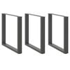 vidaXL 3 db antracitsz&uuml;rke, U alak&uacute; ac&eacute;l &eacute;tkezőasztall&aacute;b 90 x (72-73) cm