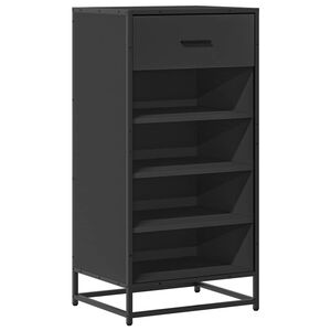 vidaXL fekete szerelt fa cipőt&aacute;rol&oacute; szekr&eacute;ny 48x38x97,5 cm