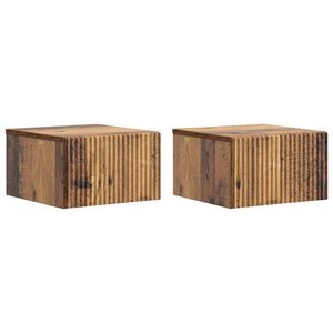 vidaXL Fali &eacute;jjeli szekr&eacute;ny 2 db Antik Fa 33 x 34,5 x 20 cm Szerelt Fa