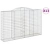 vidaXL 13 db íves horganyzott vas gabion kosár 300x50x180/200 cm