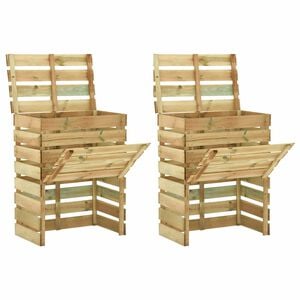vidaXL R&aacute;csos Kerti Komposzt&aacute;l&oacute; 2 pcs Z&ouml;ld 110 x 58 x 113 cm