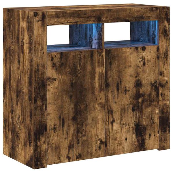 vidaXL f&uuml;st&ouml;s t&ouml;lgy sz&iacute;nű t&aacute;lal&oacute;szekr&eacute;ny LED-ekkel 80 x 35 x 75 cm