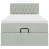vidaXL Ottomán ágykeret matraccal világosszürke 90x200cm bársony