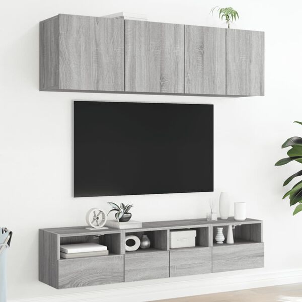 vidaXL 2 db sz&uuml;rke sonoma szerelt fa fali TV-szekr&eacute;ny 40 x 30 x 30 cm
