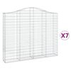 vidaXL 7 db íves horganyzott vas gabion kosár 200x30x160/180 cm